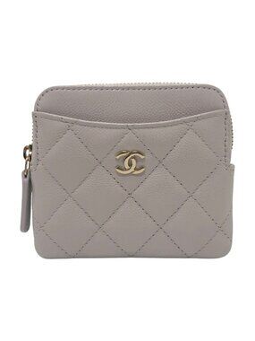 Chanel Coin Case Classic Zip Caviar Leather Lavender Purple